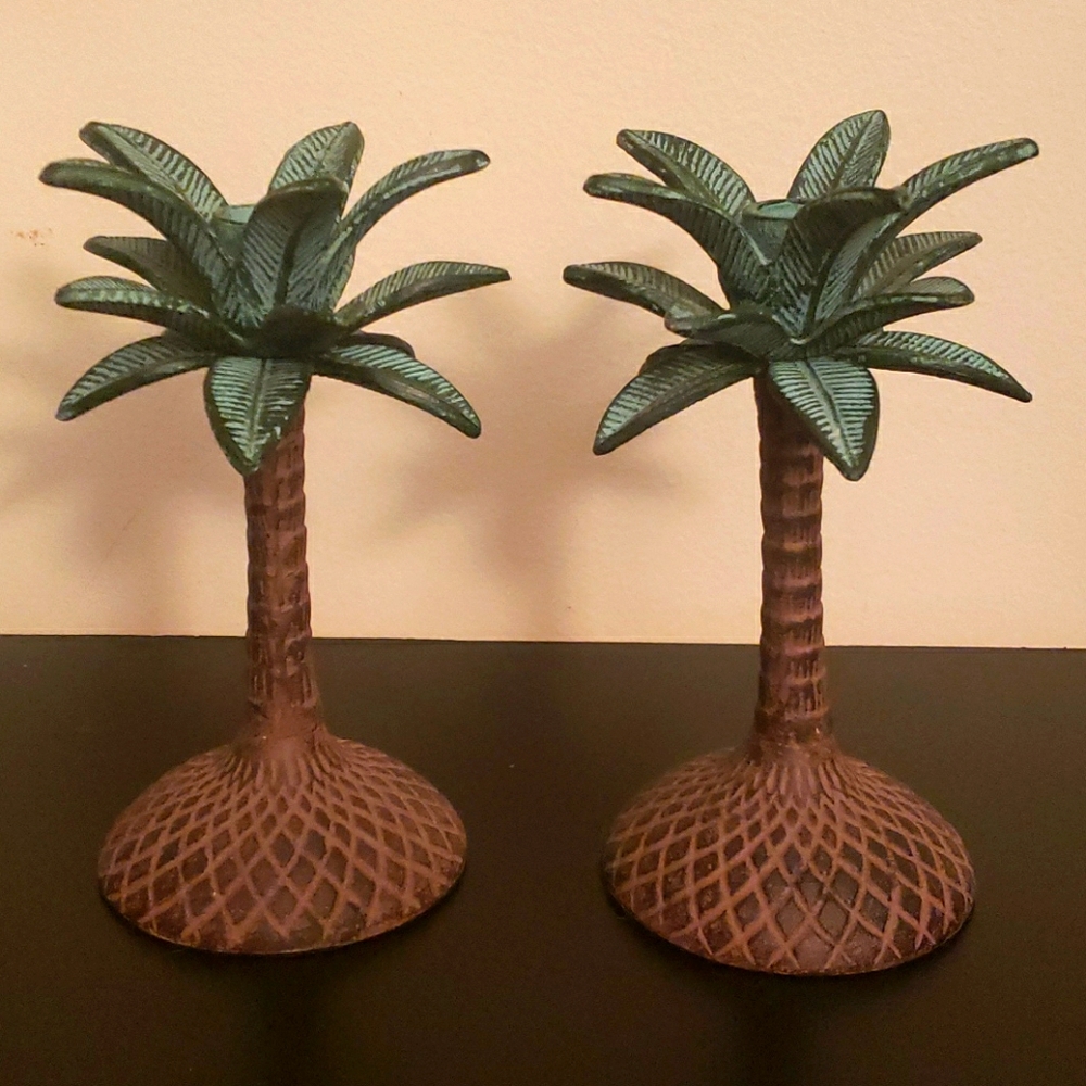 Palm Tree Candle Holder Set (2pc)